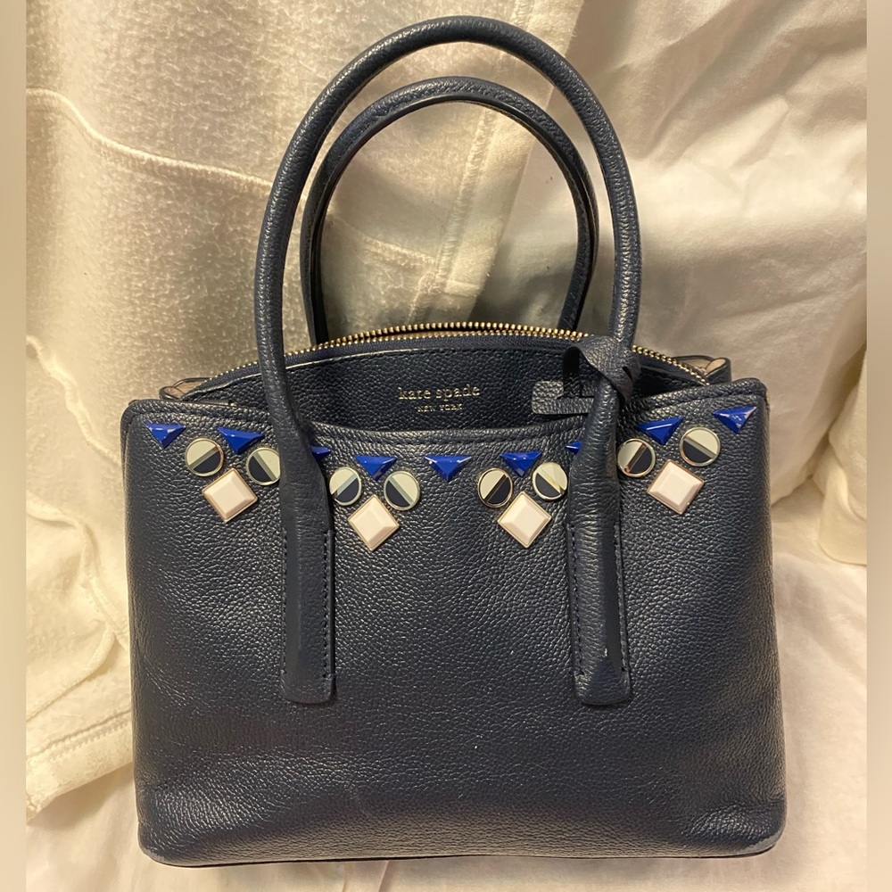 Kate Spade dark blue bag w/ geometric jewel accents